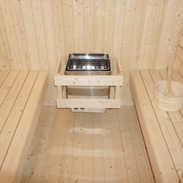 sauna da esterno F60220 4 persone frontale - interni