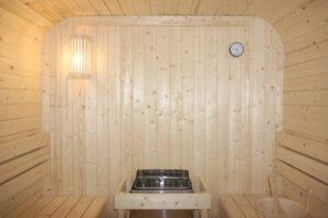 sauna da esterno F60220 4 persone frontale - parete interna