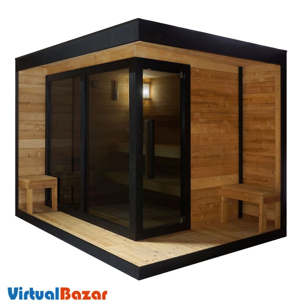 sauna da giardino 5 persone con panche esterne