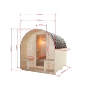 sauna da giardino F90220 - dimensioni