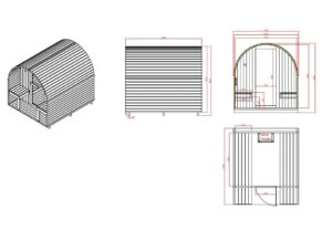 sauna da giardino F90220 disegni