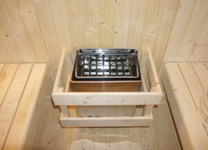 sauna da giardino F90220 - protezione stufa