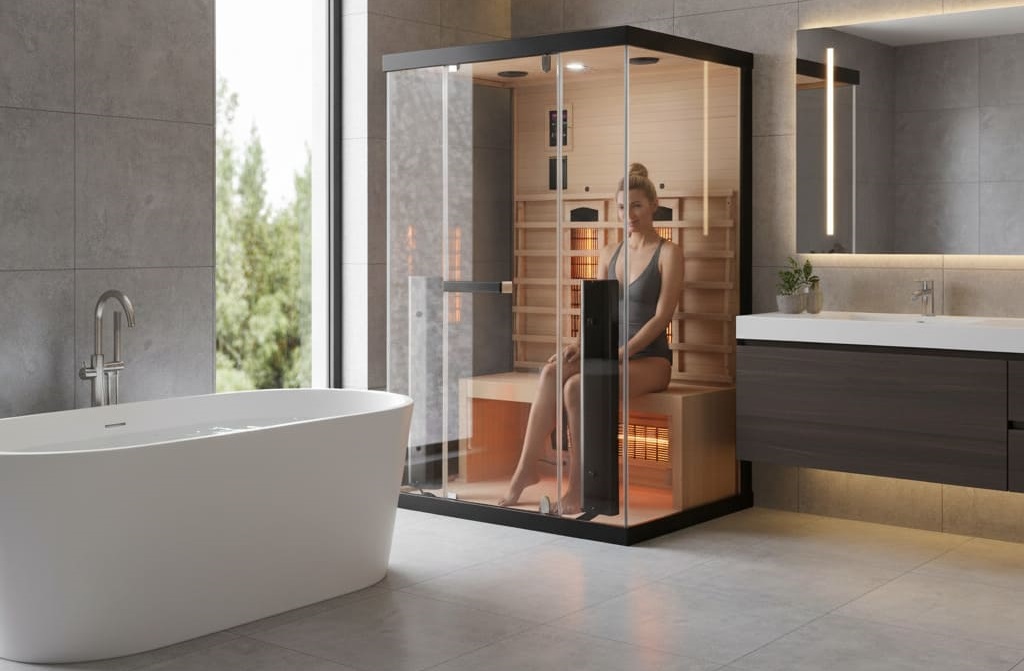 sauna infrarossi fullspectrum completamente vetrata due persone